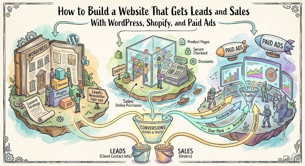How to Build a Website That Gets Leads and Sales With WordPress, Shopify, and Paid Ads